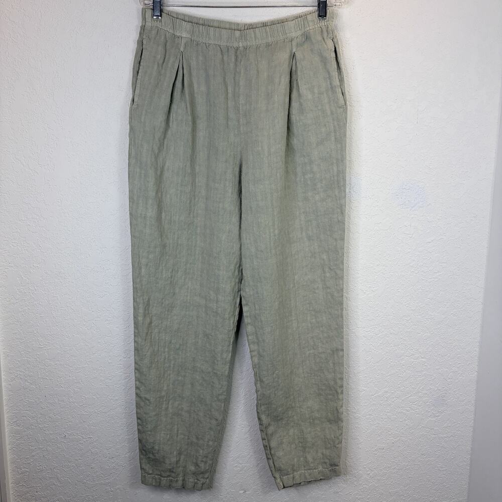 Vintage Marc Ware Green Linen Pull On Pants Size M made in USA, beach, summer